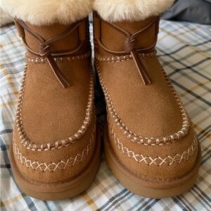 UGG Chestnut Boots with Cream Shearling